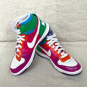 Nike Dunk High | Women's Size 8 | Pink, White, Green, Blue, Orange